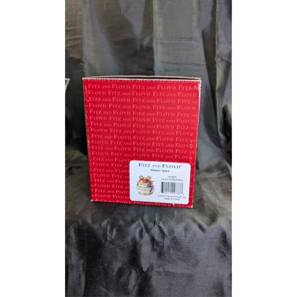 Fitz and Floyd WINTER SPICE Round Lidded Bowl Dish Christmas Table Decor W/ box - Picture 2 of 8